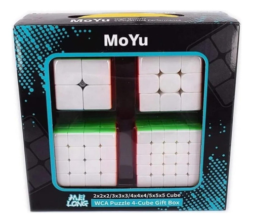 Kit Cubo Mágico Moyu Meilong 2x2 + 3x3 + 4x4 + 5x5