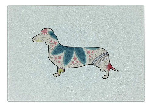 Ambesonne Dachshund Tabla Cortar Colorida Flor Etnica Una