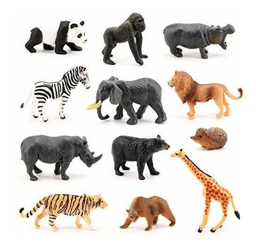 Volnau Mini Safari Animal Toys 12pcs Figuras De Animales Sal