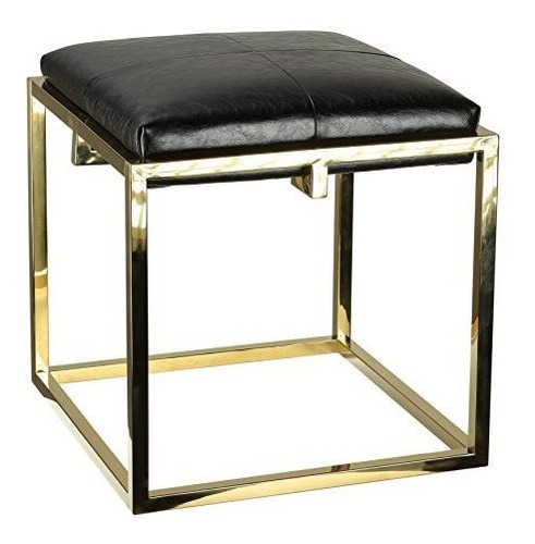 Ottoman Cortesi Home, 18 X 18 X 18 , Dorado Y Negro