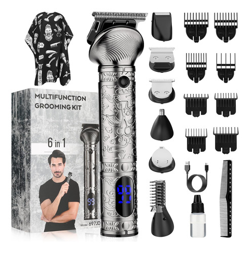 Qreeyx® Cortadora De Barba 6 En 1 Para Hombres, Recortadora