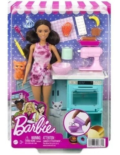 Boneca Barbie Conjunto Cozinha - Mattel Hcd44