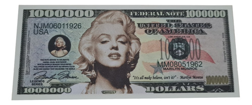 Marilyn Monroe Fantasia Usa Billetes Mundiales