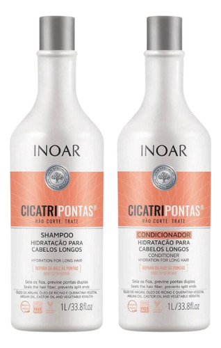 Kit Inoar Shampoo 1000ml+cond 1000ml Cicatripontas
