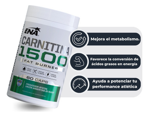 Suplemento Deportivo Ena Carnitina Pro Burn 60capsulas
