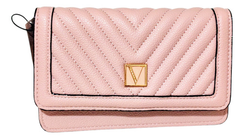 Cartera de mano y teléfono móvil Victoria's Secret con correa, color rosa, diseño de tela lisa