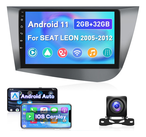 Autoestéreo 2+32g C/carplay Android 11 P/seat Leon 2005-2012