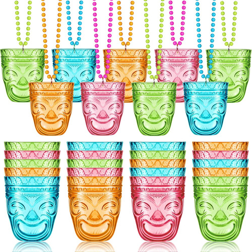 24 Vasos De Chupito Tiki Estilo Hawaiano, Tazas Tiki De Plás