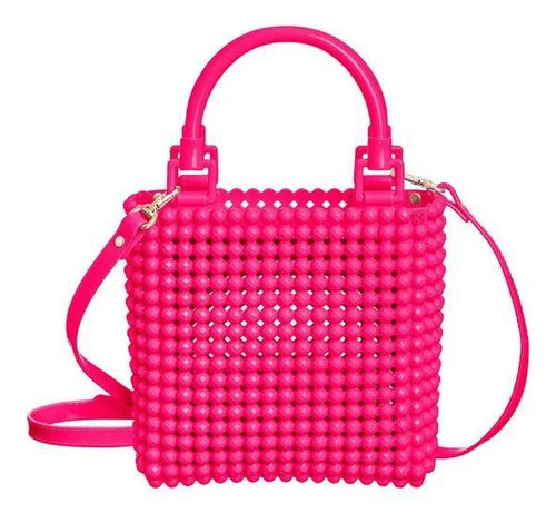 Bolsa Feminina Petite Jolie Transparente Alça Ombro Mão Pink