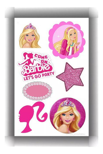 Tatuagem Temporária Barbie Aniversário Infantil (3 Un)