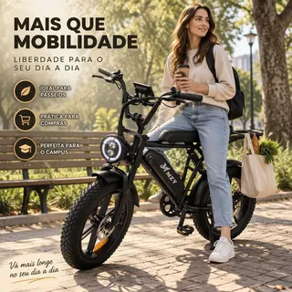 Bicicleta Elétrica 7 Marchas Suspensão Freio Disco 48v10.4ah