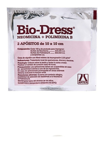 Imagen 1 de 1 de Bio Dress 2 Apositos 10cm X 10cm