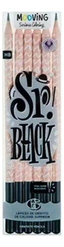 Lapiz Negro Grafito Mooving Sr! Black Nº 2 Hb X 6 