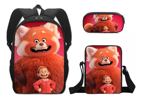 2023 New Mochila Casa De Muñecas Turning Red Primaria 3 Pcs