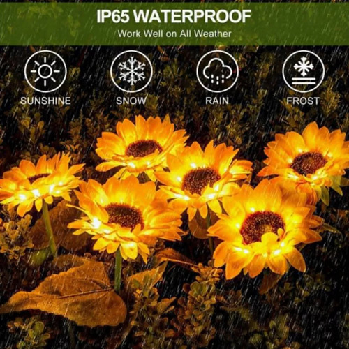Para Un Nuevo Patio Exterior Con Lámpara Solar De Girasol