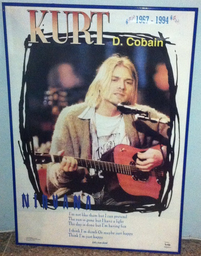 Cuadro Grande Original Perfecto Montado Kurt Cobain 