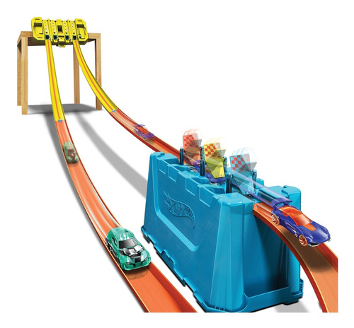 Imagen 1 de 9 de Hot Wheels Track Builder Caja Con Lanzador Pista De Juguete