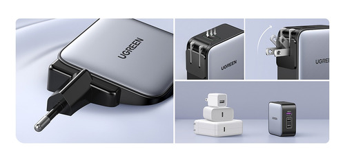 Cargador Universal 65w Ugreen + Cable Usb-c-lightning 60759