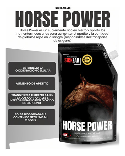 Horse Power Oxigenador Celular Para Caballos De Carrera