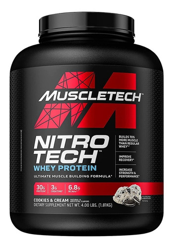 Muscletech Nitro Tech Whey Protein Proteina 4 Lb Cookies & Cream