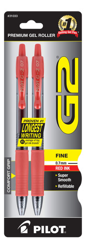 G2 Premium Boligrafo Tinta Gel Retractil Rojo 2 Unidad