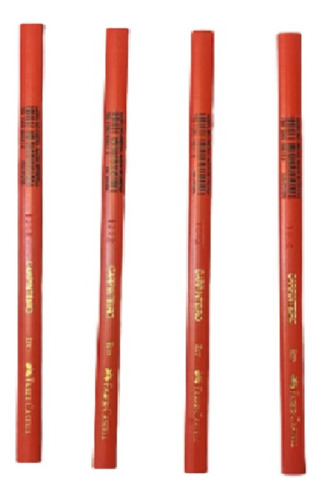 Set 4 Lápiz De Carpintero Negro Faber Castell