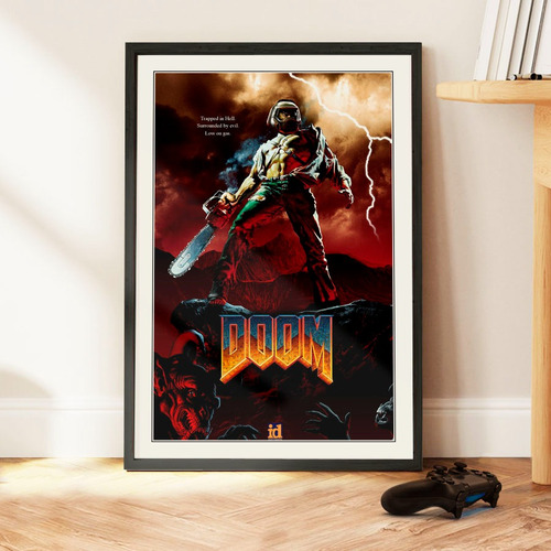 Cuadro 60x40 Gamer - Doom Vintage - Poster