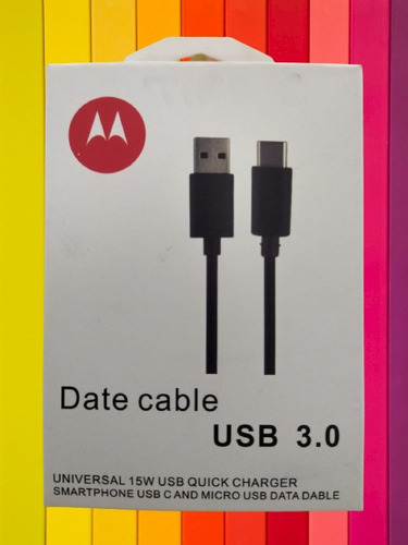 Cable Motorola Usb-a A Tipo C Negro 10 Piezas