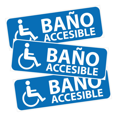 Cartel Baño Accesible Discapacitados -  Pvc 26x9cms