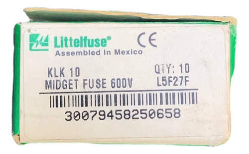 Fusible Littelfuse Klk 10 - Caja Con 10 Pzs