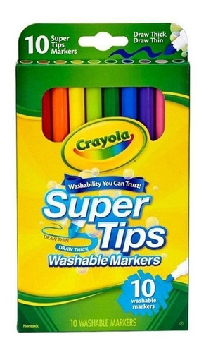 Marcadores Crayola Super Tips Washables Markers X 10 Colores