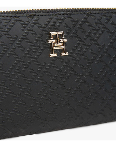 Tommy Hilfiger Cartera Mujer Aw0aw17258 Color Black Diseño de la tela Liso