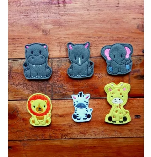 comprar Títeres De Dedo, Animales De La Sabana X6 Bordados