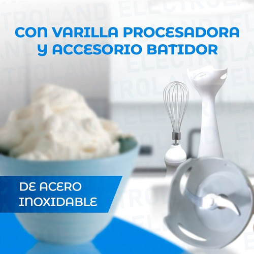 Imagen 4 de 10 de Licuadora Mixer Batidora Minipimer De Mano Con Accesorios