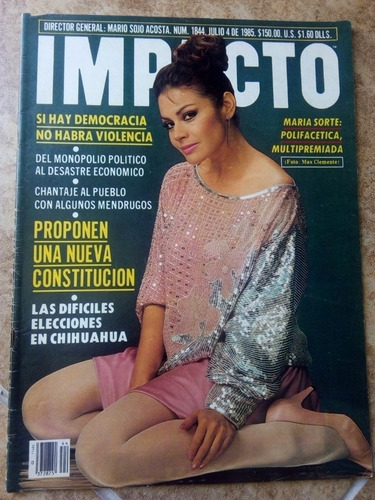 Maria Sorte En Portada De Revista Impacto Año-1985