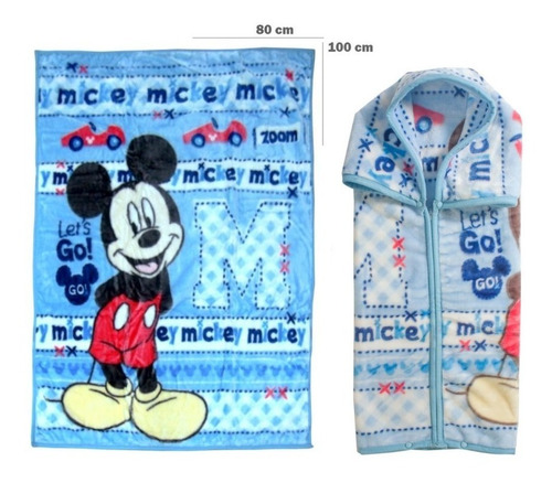 Saco Disney Con Broches Mickey Celeste | Bebesit