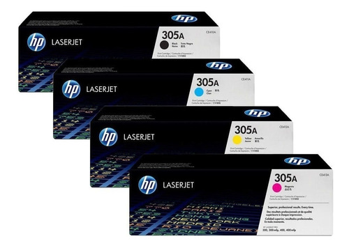 Combo Toner Hp 305a Negro + Color Pro400 Original Oficial Hp