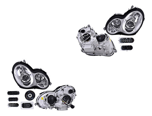 2 Faros Delanteros Depo Mercedes-benz C320 Del 2003 Al 2005