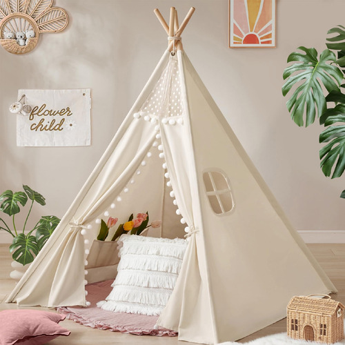Tiny Land Tipi Para Niños Con Tapete Y Luces De Estrellas, C