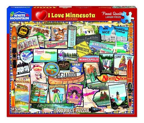 White Mountain I Love Minnesota - Rompecabezas De 1000 Pieza