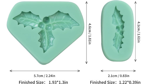 Juego De Moldes De Fondant De Navidad Con Hojas De Acebo