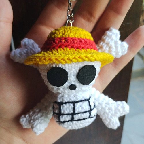 Chaveiro Caveira Pirata Do Luffy - Amigurumi (one Piece)