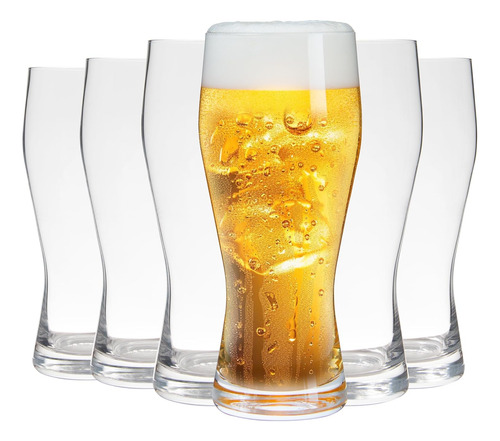 Juego De 6 Vasos De Cerveza De 590 Ml Clásicos Y Elegantes