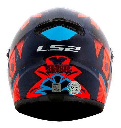 Imagem 3 de 8 de Capacete Ff358 Tribal Laranja Ls2 | Abs Peso ± 1.400g