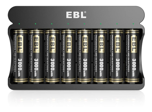 Ebl Paquete De 8 Bateras Aa Recargables Ni-zn De 3000 Mwh Co