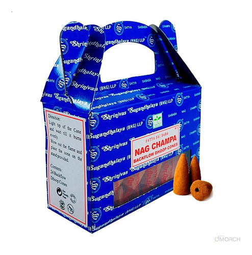 Imagem 4 de 9 de Incenso Nag Champa Satya Cone Para Cascata 168cones Full