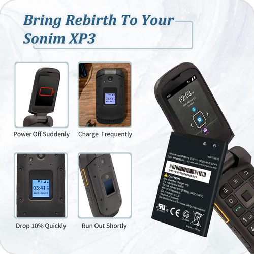 Soseieiu 1600mah Replacement Battery For Xp3 Compatible Wi