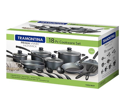 Batería De Cocina Primaware 18 Pzas Tramontina