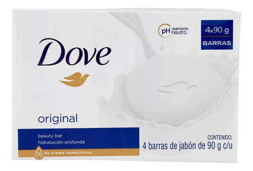 Jabón De Tocador Dove Original 4 Barras De 90 Gr