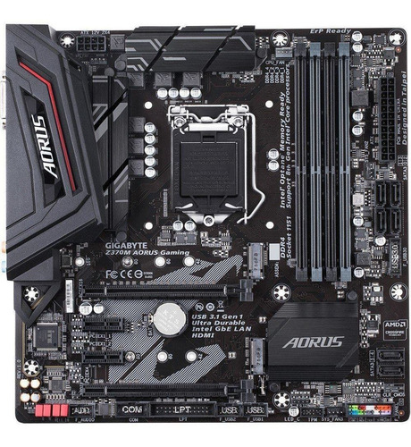 Placa Mãe Gigabyte Z370m-aorus Game 1151 Ddr4 Dvi Hdmi Matx